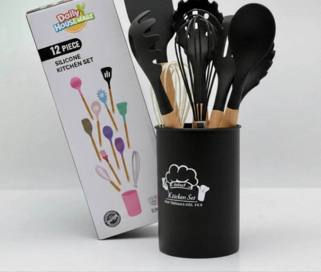 Silicone Kitchen Utensil (Chamcha) Set in Pakistan | Heat Resistant Cooking Tools Set