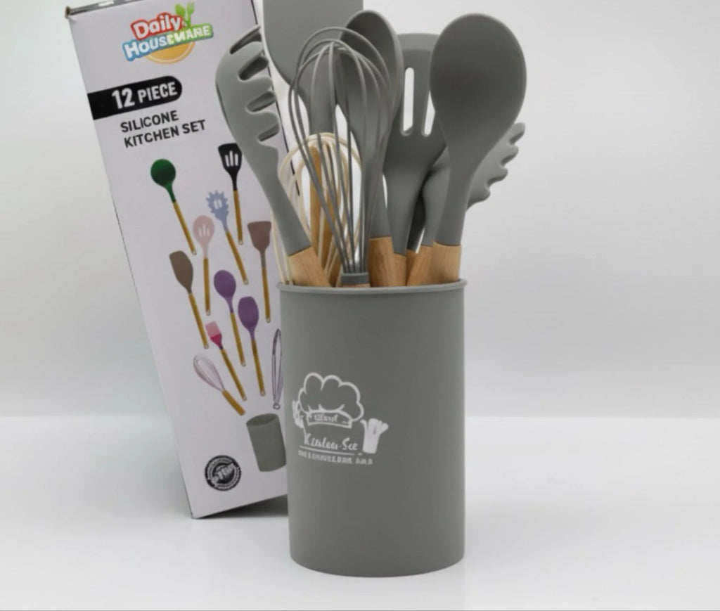 Silicone Kitchen Utensil (Chamcha) Set in Pakistan | Heat Resistant Cooking Tools Set