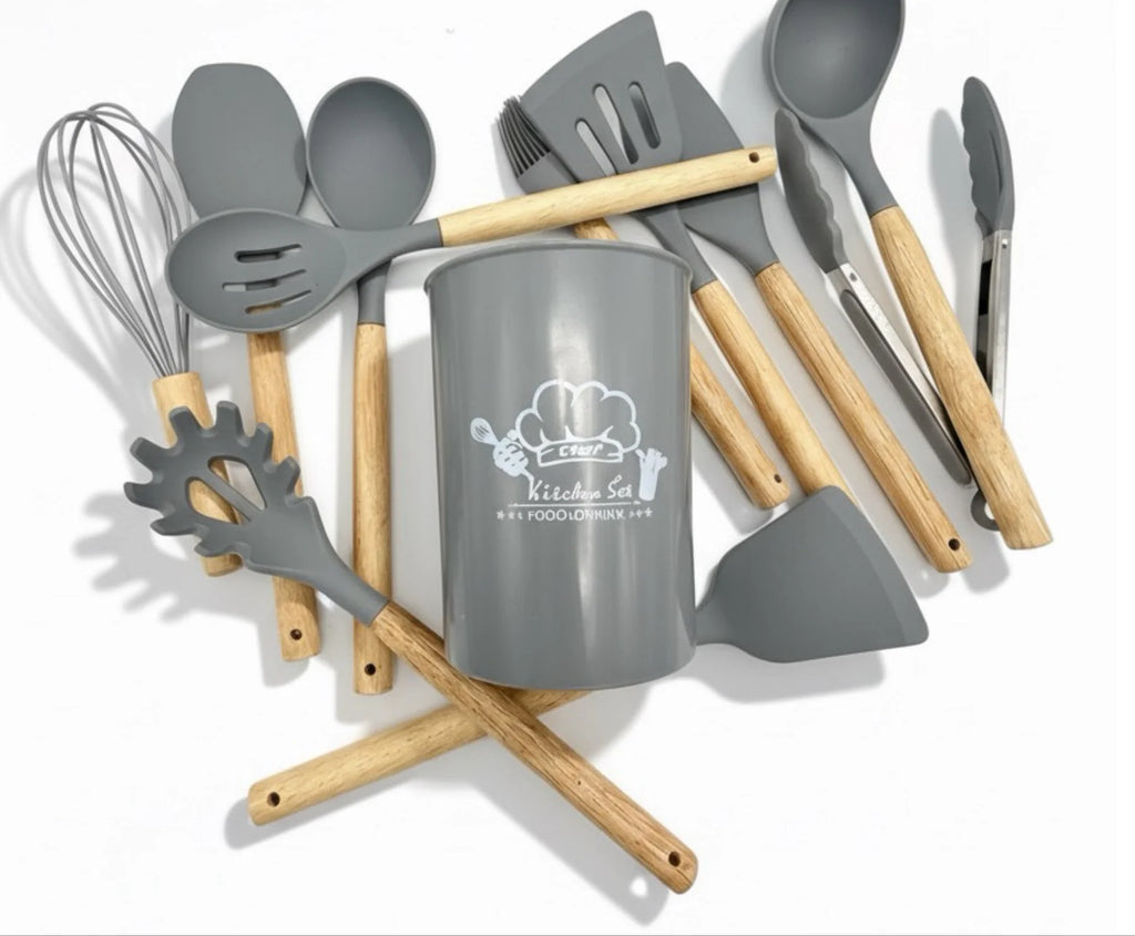 Silicone Kitchen Utensil (Chamcha) Set in Pakistan | Heat Resistant Cooking Tools Set